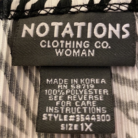 E womens Notations short sleeve stretch plus size top 1X - Picture 3 of 3